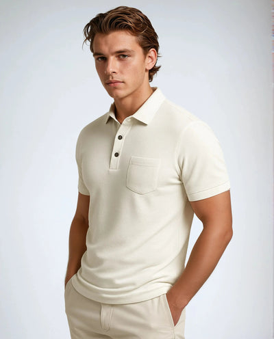 Polyester Polo Shirt with Short Sleeves