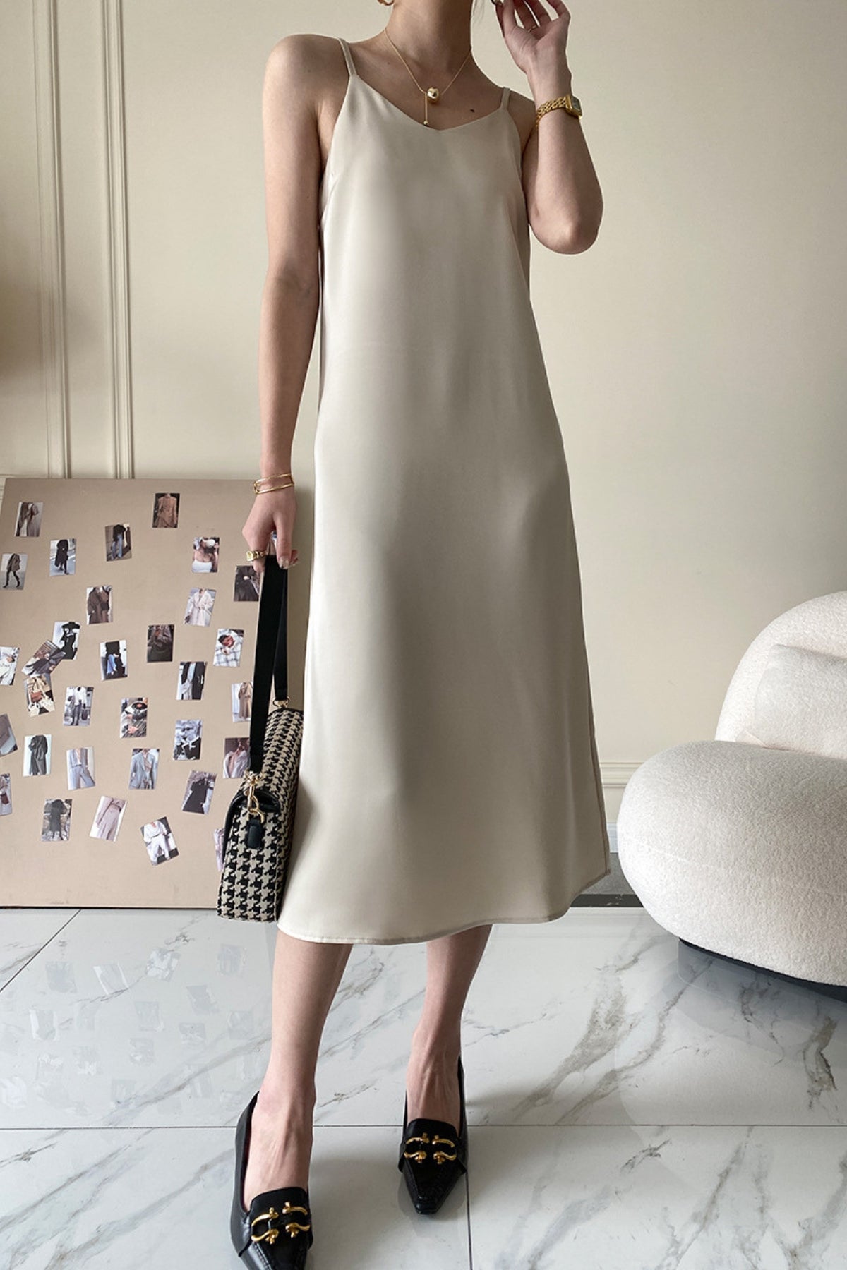 MV High-End Satin Suspender Dress