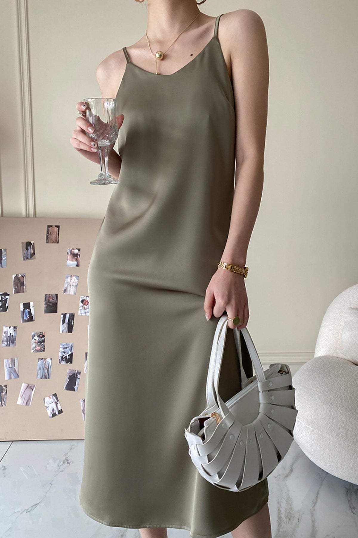 MV High-End Satin Suspender Dress