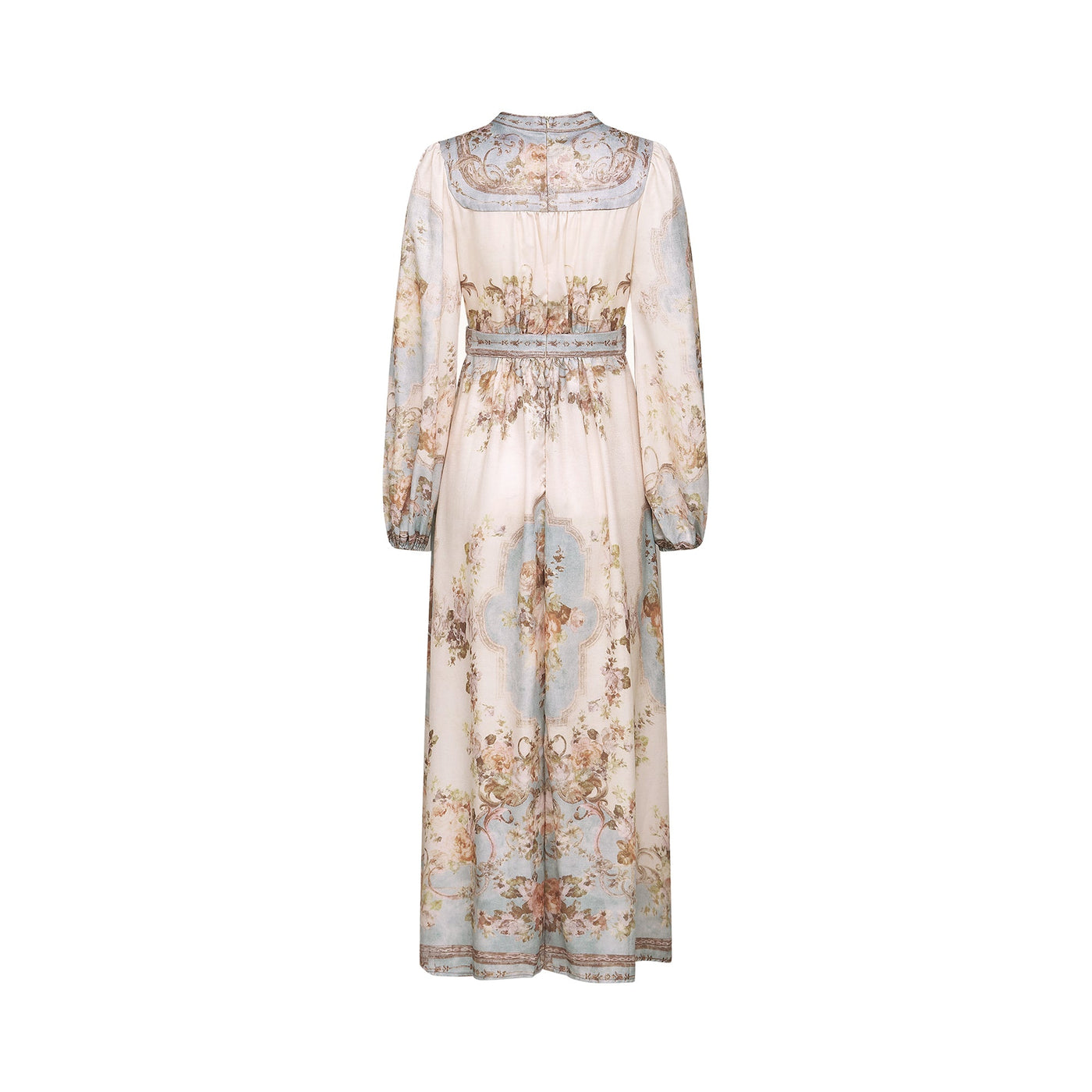 Camille floral-print long-sleeve boho dress