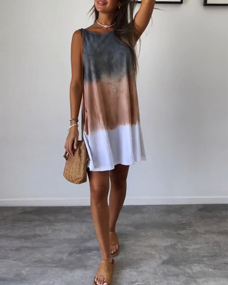 Josie Gradient Tie Dye Print Mini Dress