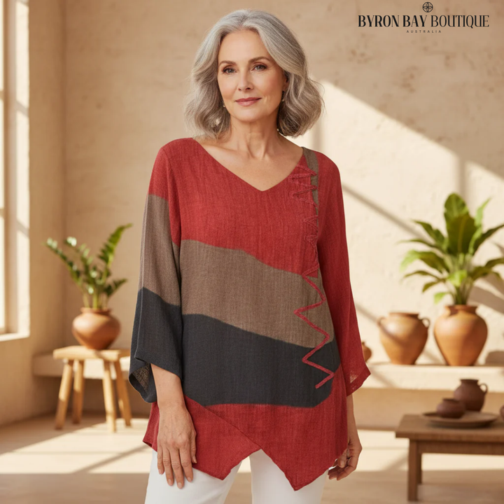 Color Block Knit Top with Relaxed Everyday Fit