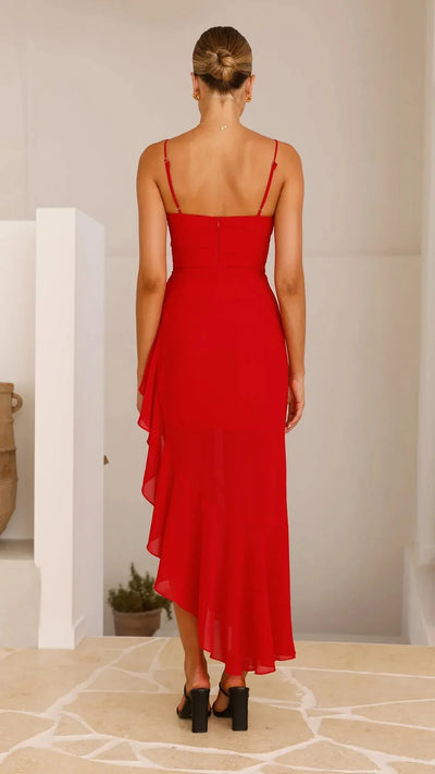 Halter Hem Split Dress