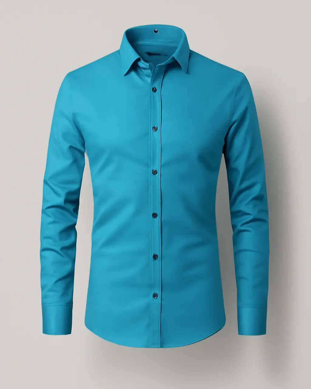 Polyester Stretch Shirt with Button Closure