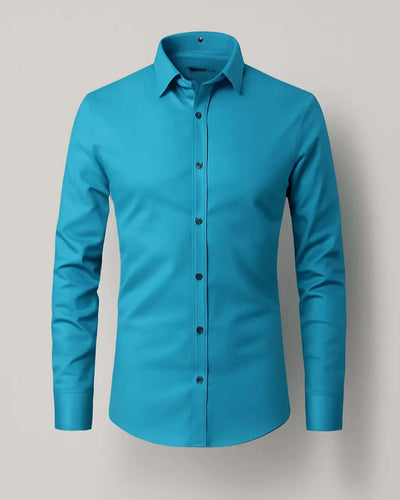 Polyester Stretch Shirt with Button Closure