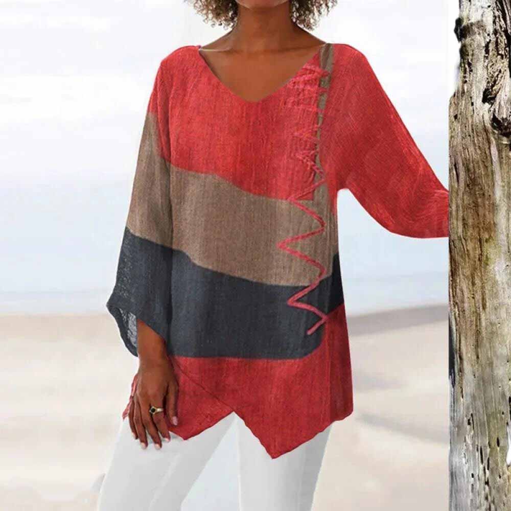 Color Block Knit Top with Relaxed Everyday Fit
