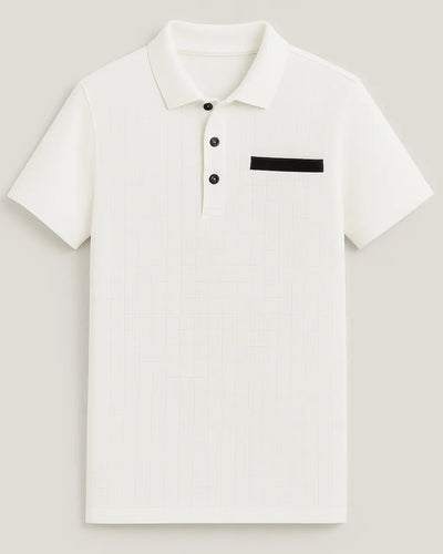Knitted Cotton-Blend Polo with Button Closure
