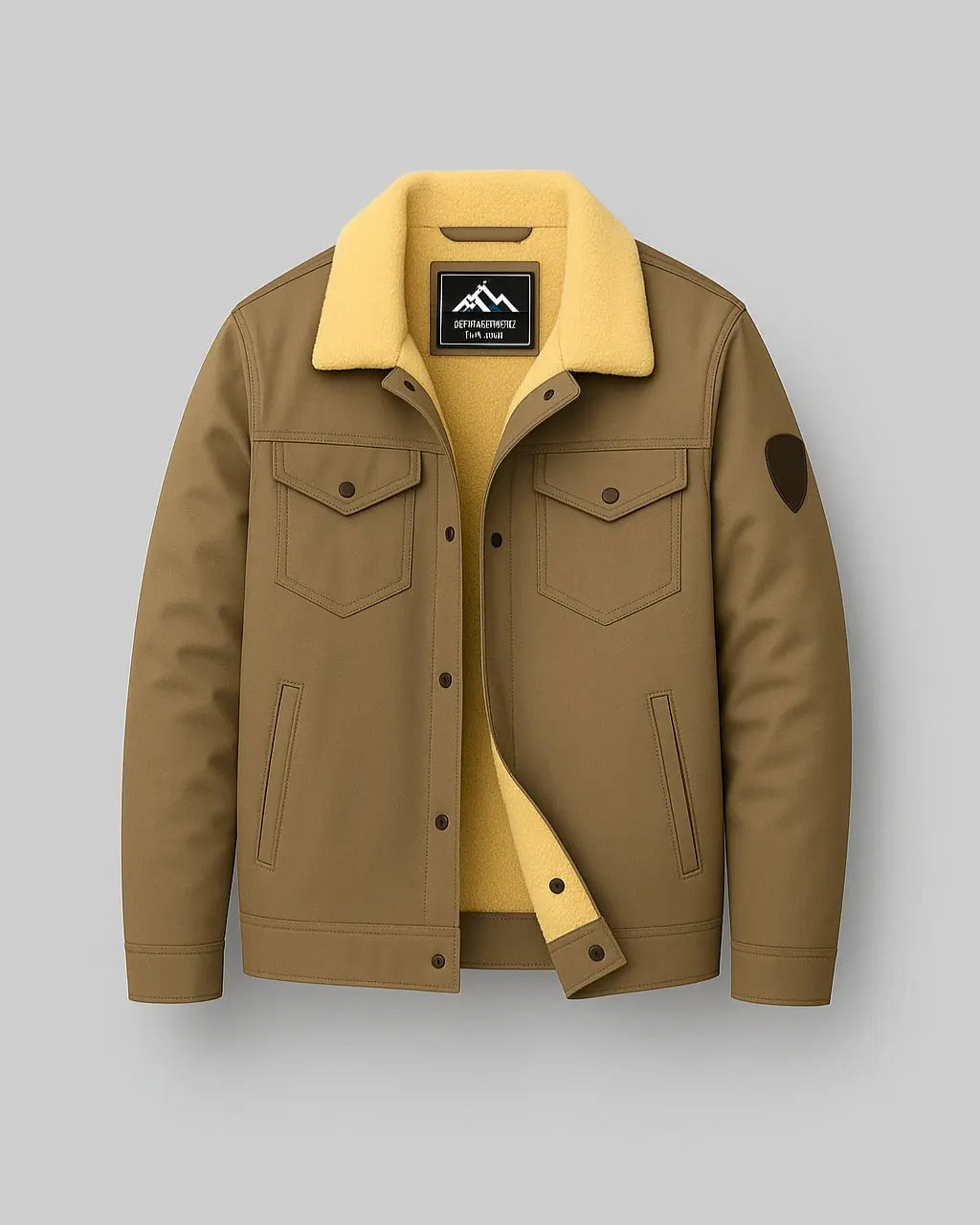 Polyester Bomber Jacket with Button Closure