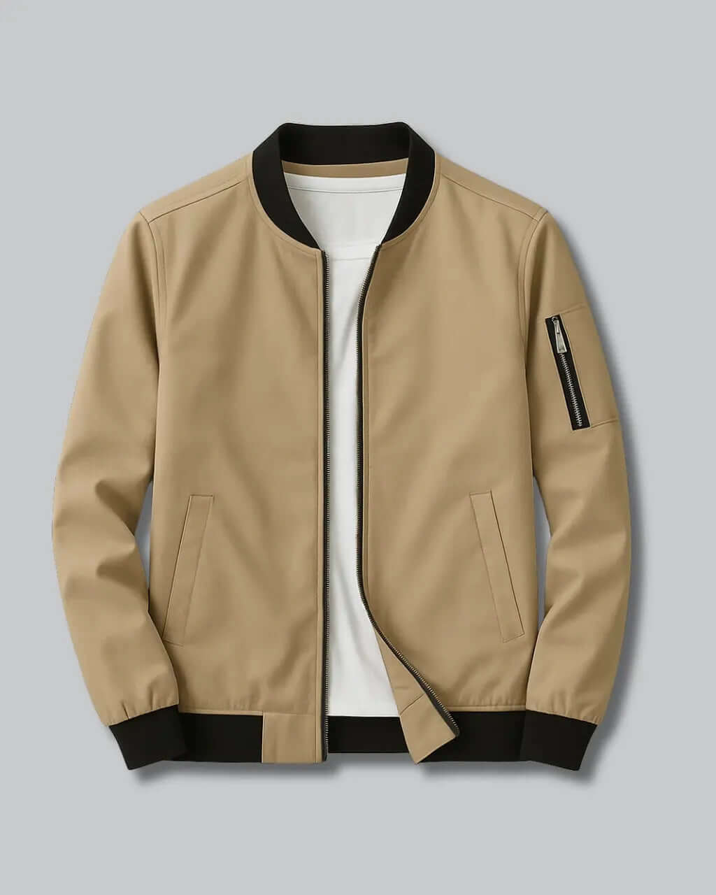 Polyester Short Jacket with Water-Repellent Finish