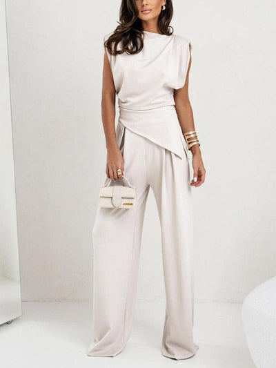 Lrregular Sleeveless Casual Two-piece Set