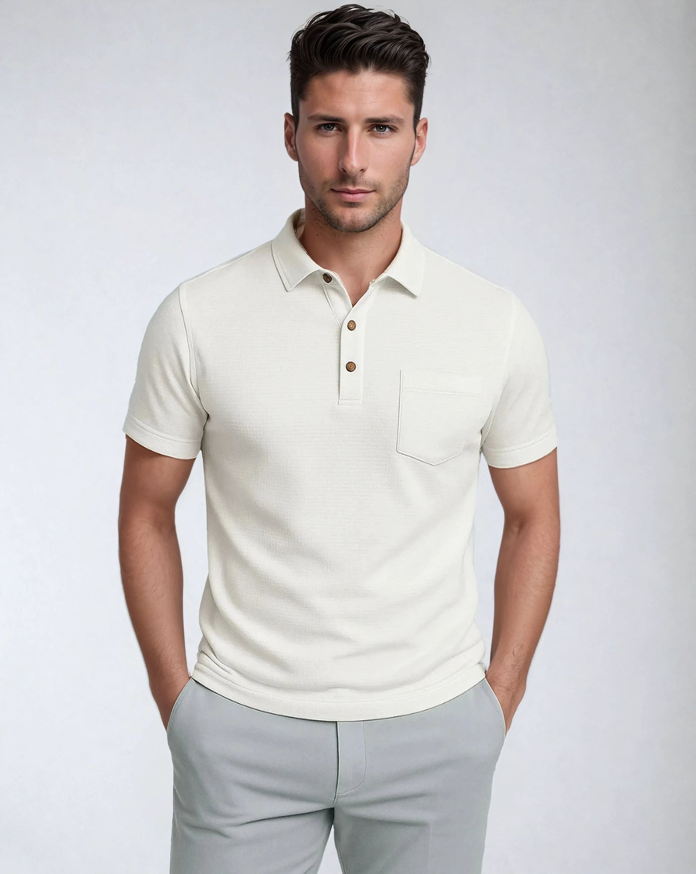 Polyester Polo Shirt with Short Sleeves