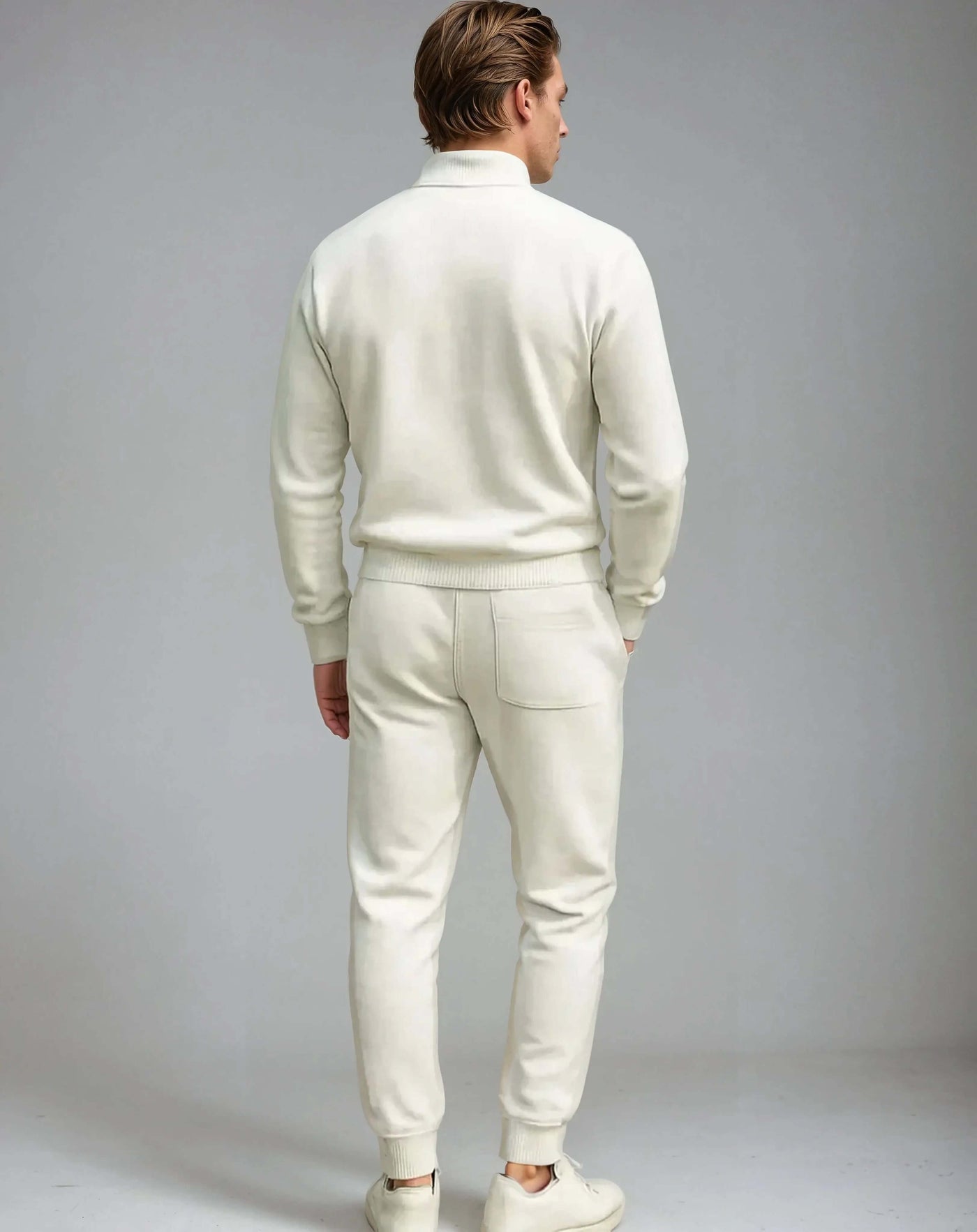 Cotton Tracksuit with Half-Zip Sweater