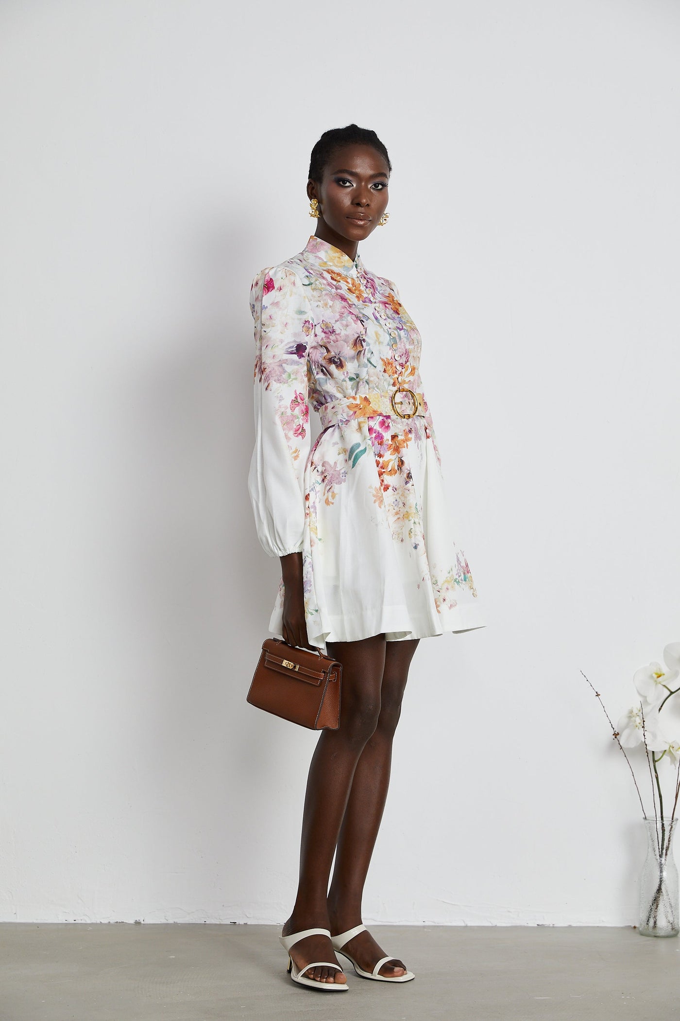 Bianca floral-print mini dress
