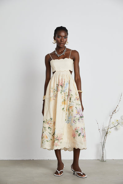 Joséphine floral-print cut-out midi dress
