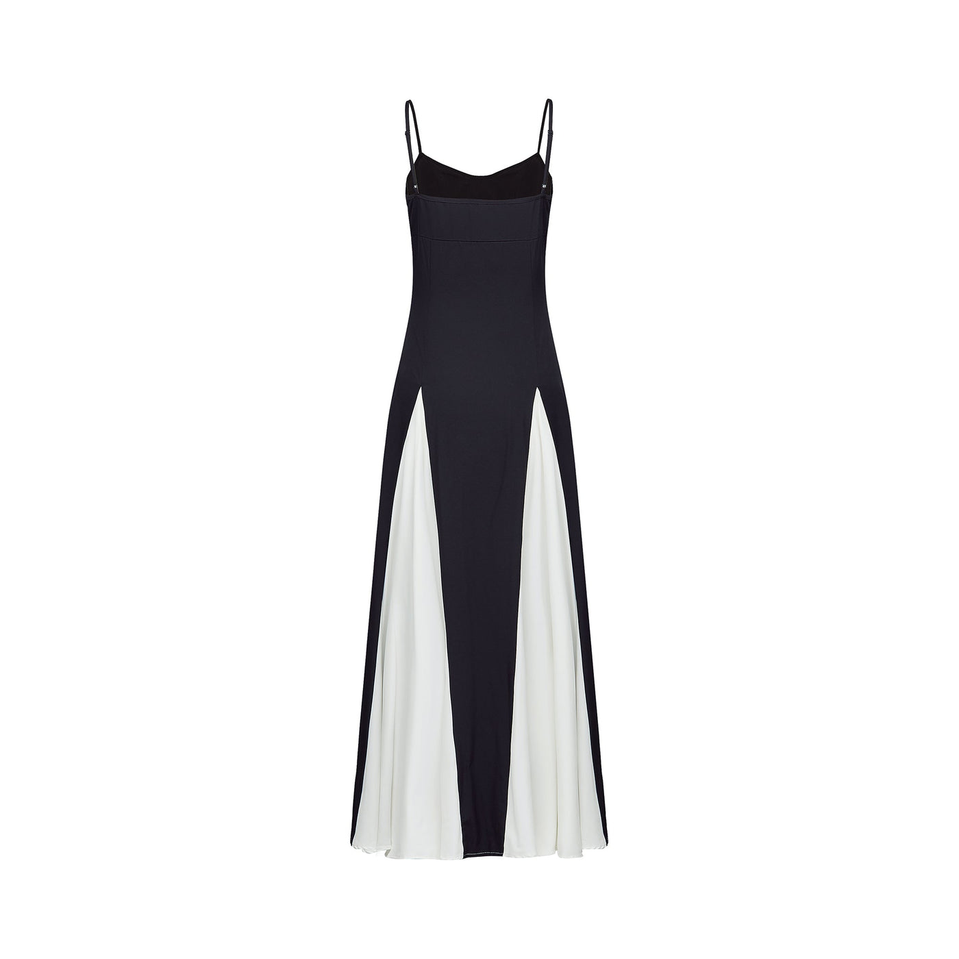 Sofie contrast-color pleated maxi dress