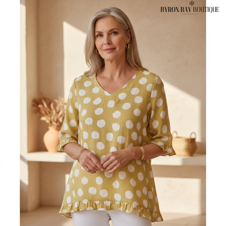Polka Dot Tunic Top with Relaxed Flowy Fite