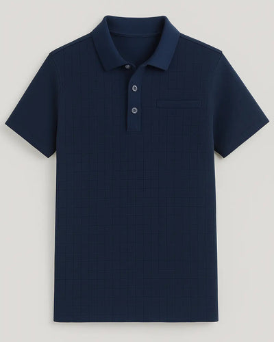Knitted Cotton-Blend Polo with Button Closure
