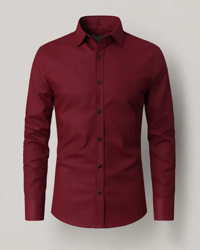 Polyester Stretch Shirt with Button Closure
