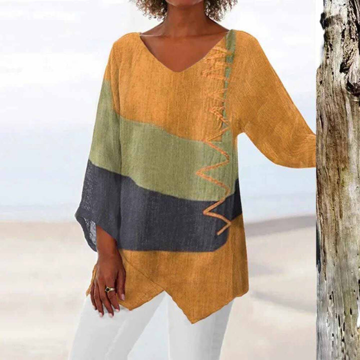 Color Block Knit Top with Relaxed Everyday Fit