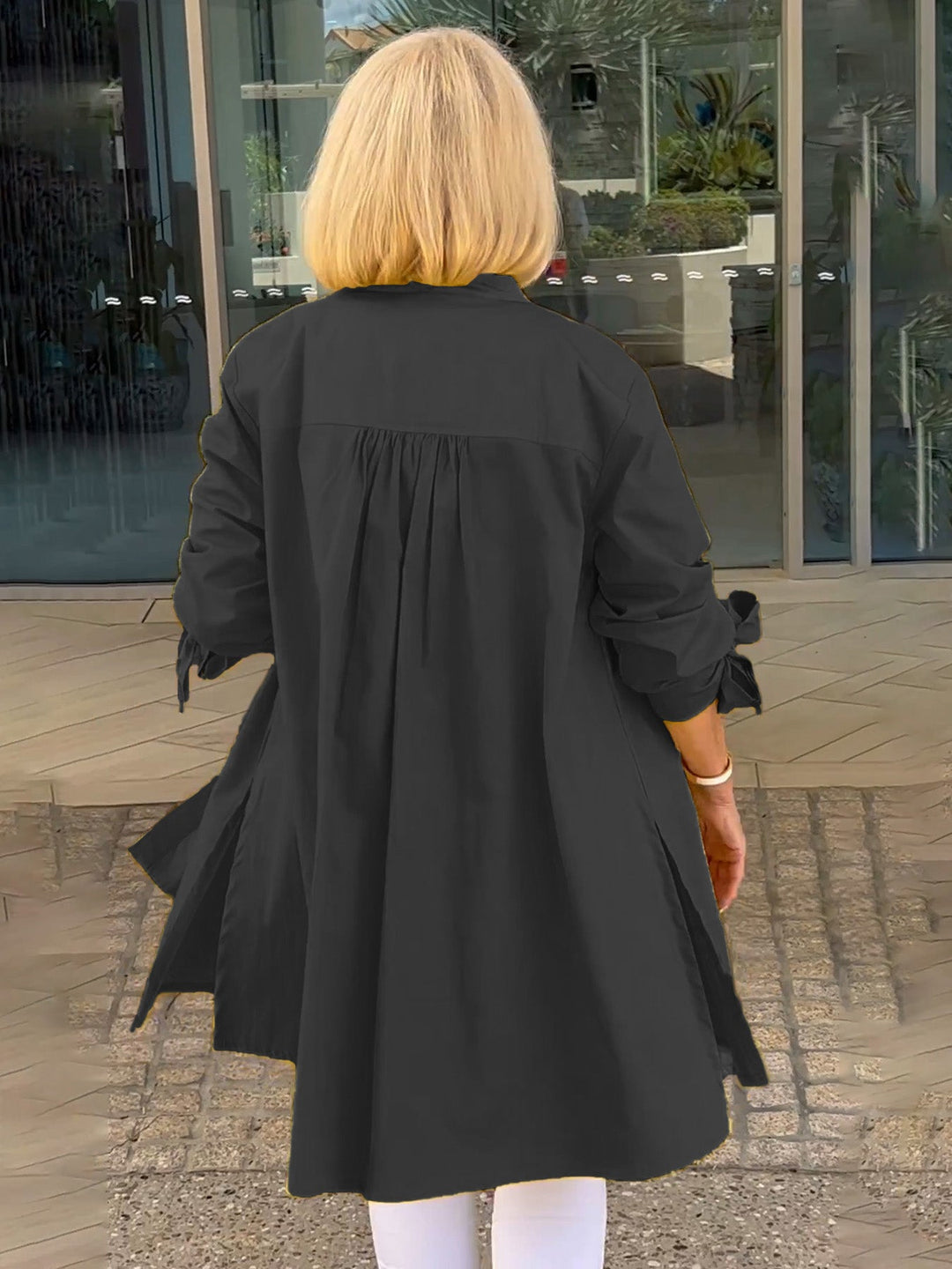 Lightweight Longline Coat with Flowing Elegant Fit