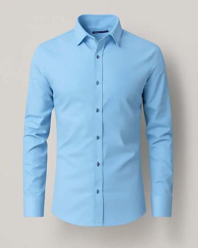 Polyester Stretch Shirt with Button Closure