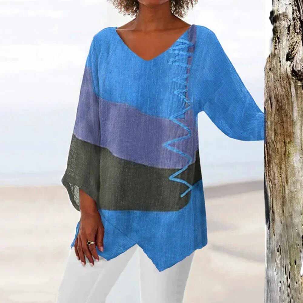 Color Block Knit Top with Relaxed Everyday Fit