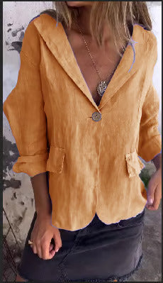Relaxed Linen Blazer with Casual Elegant Fit