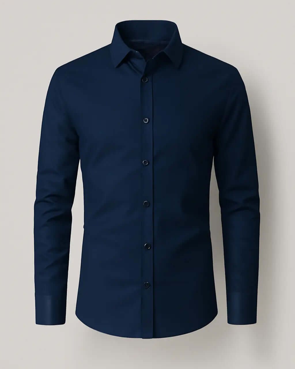 Polyester Stretch Shirt with Button Closure