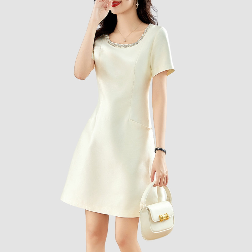 MV French Twill Silk Slim Dress