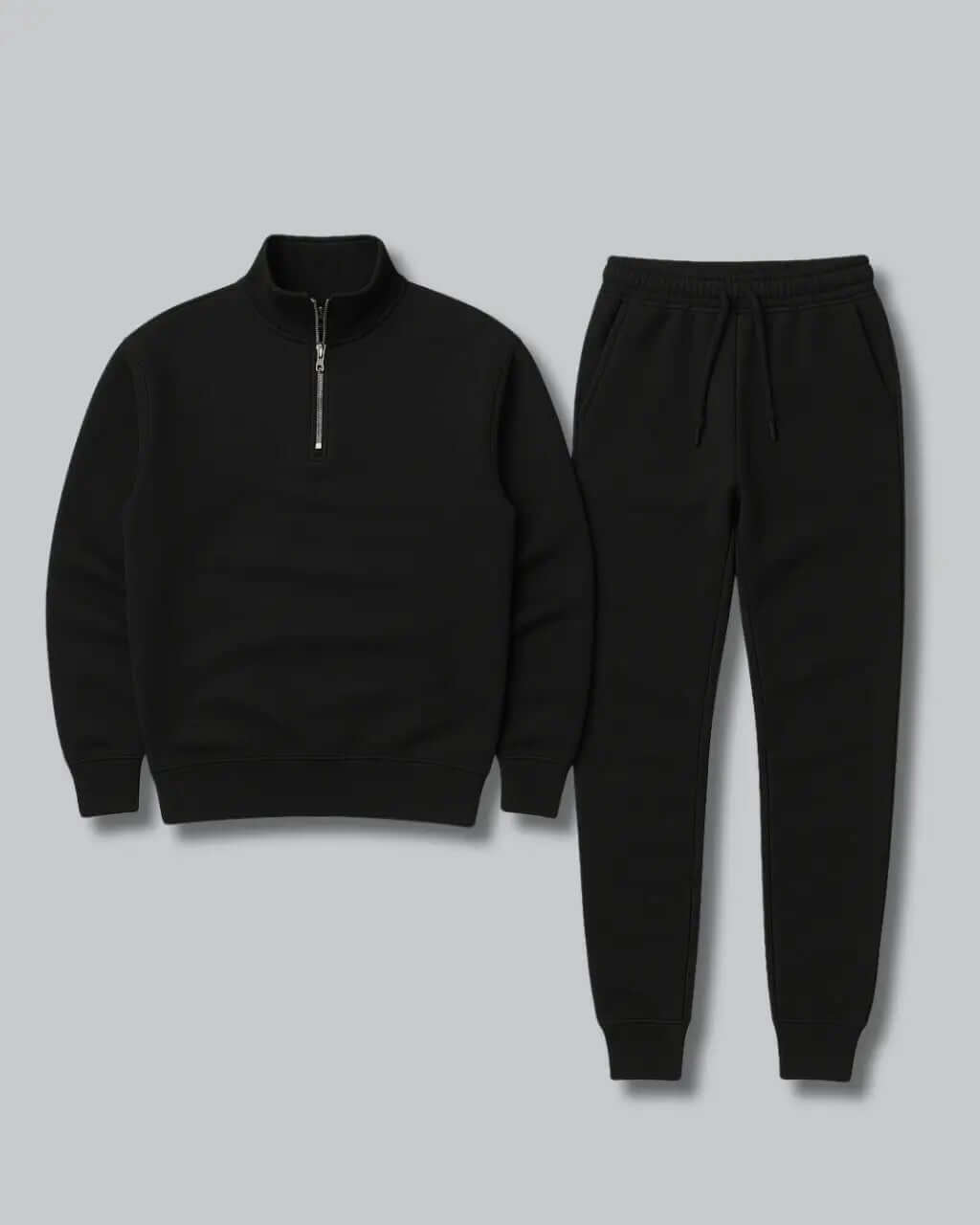 Cotton Tracksuit with Half-Zip Sweater