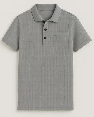 Knitted Cotton-Blend Polo with Button Closure
