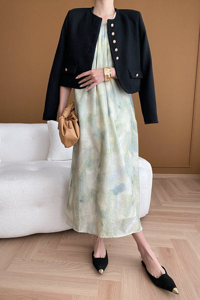 MV Oil Painting Halter Neck Dress