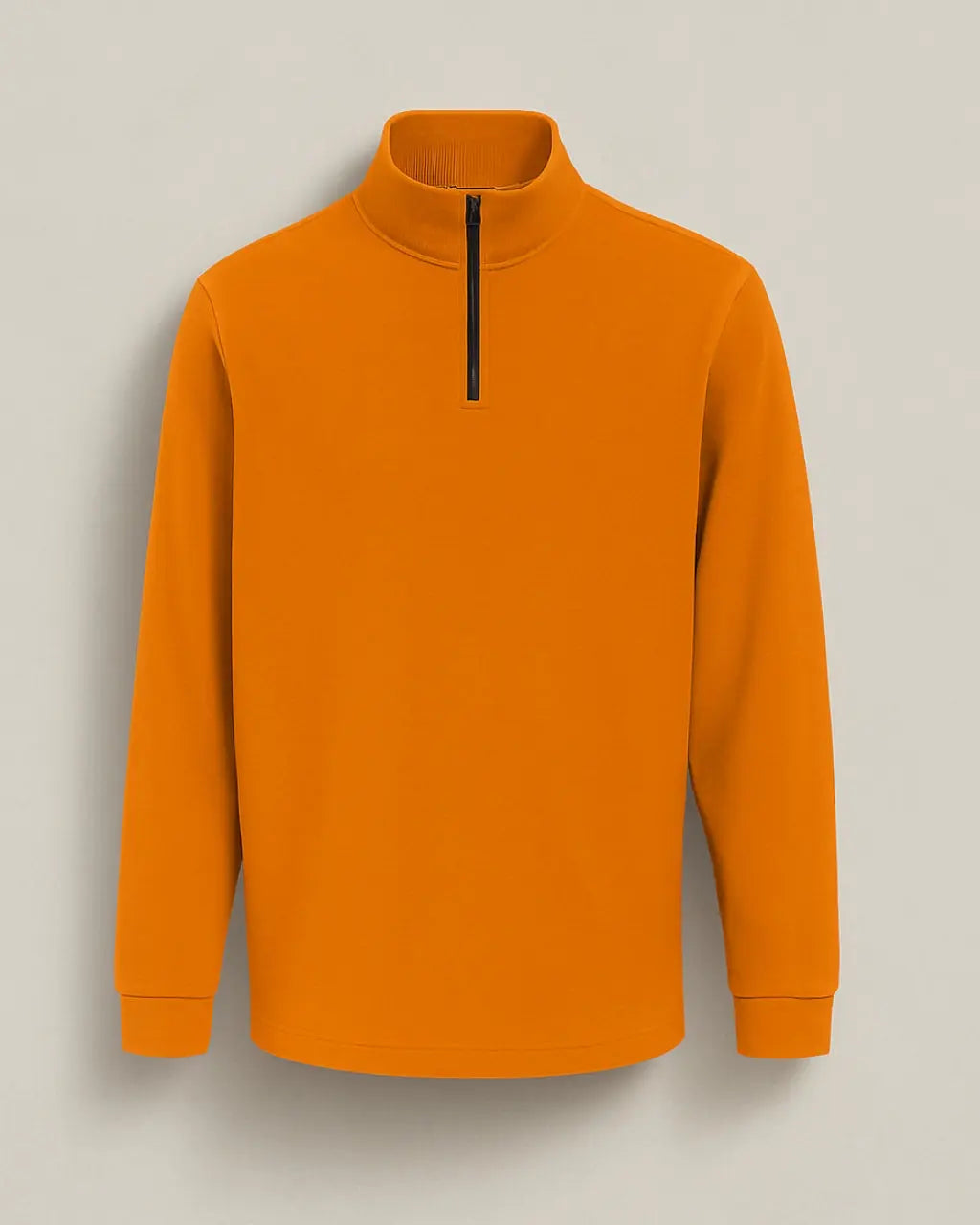 Polyester Zip Sweater with Low Collar