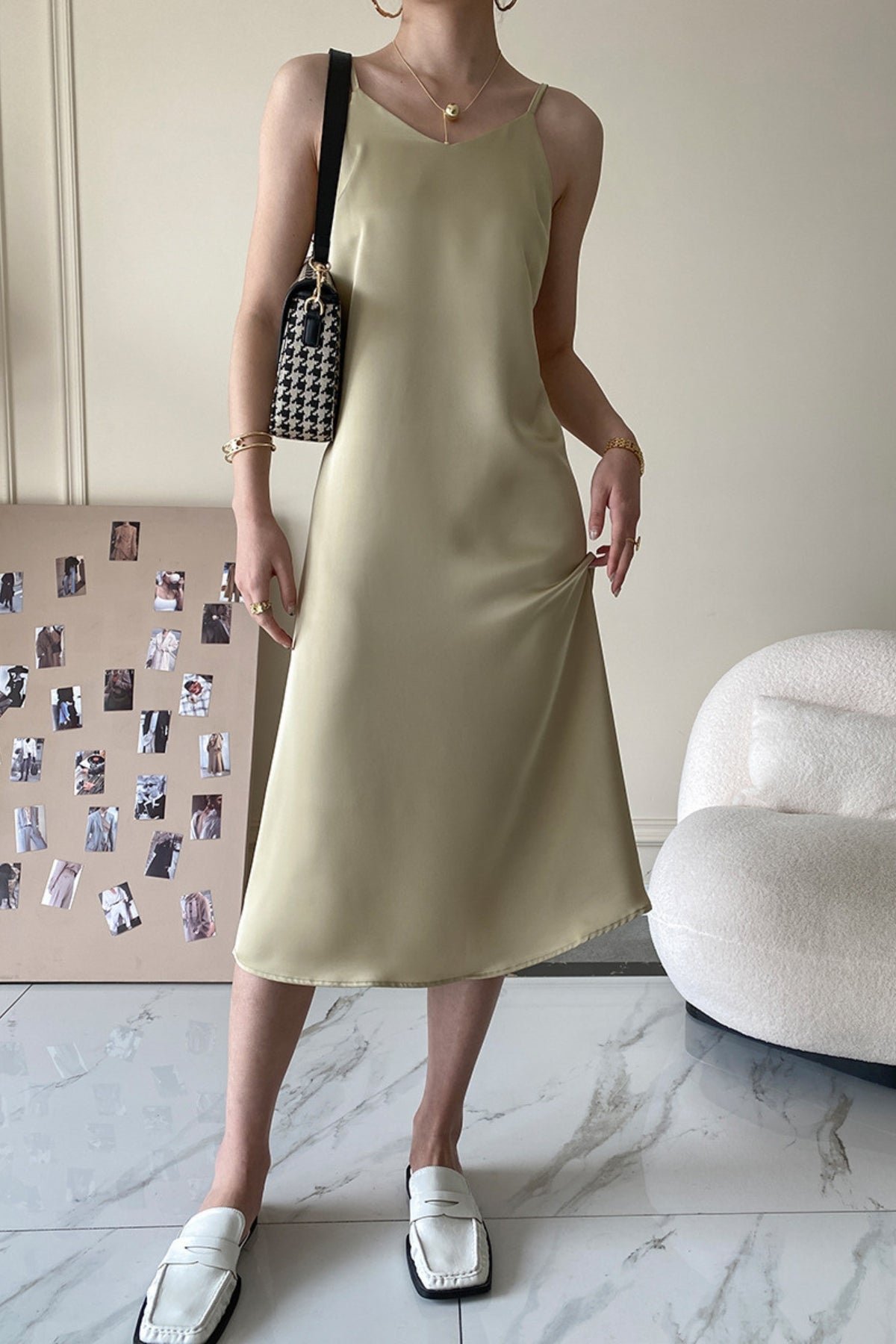 MV High-End Satin Suspender Dress