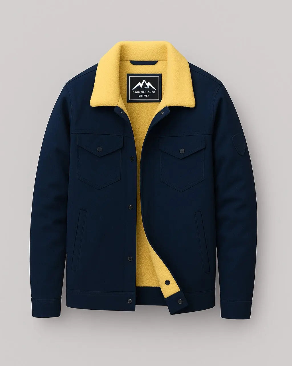 Polyester Bomber Jacket with Button Closure