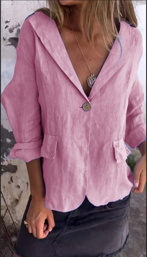 Relaxed Linen Blazer with Casual Elegant Fit
