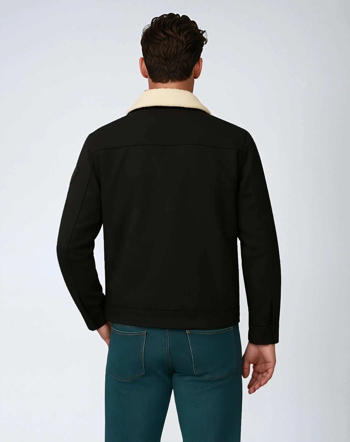 Polyester Bomber Jacket with Button Closure
