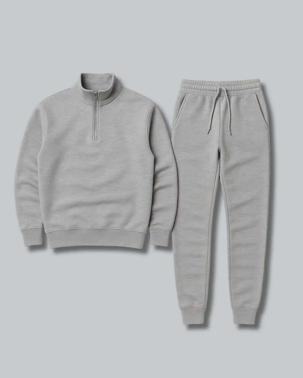 Cotton Tracksuit with Half-Zip Sweater