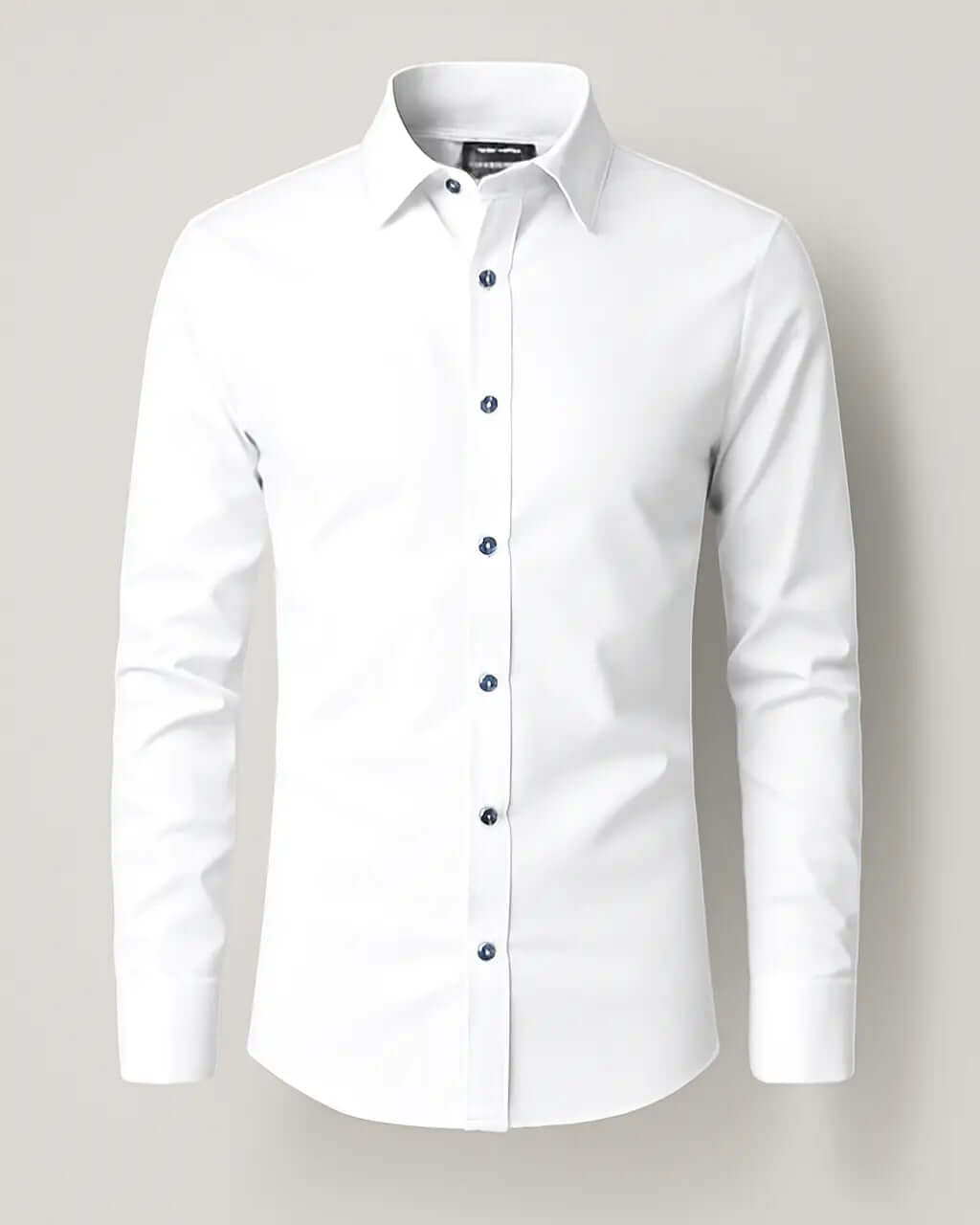 Polyester Stretch Shirt with Button Closure