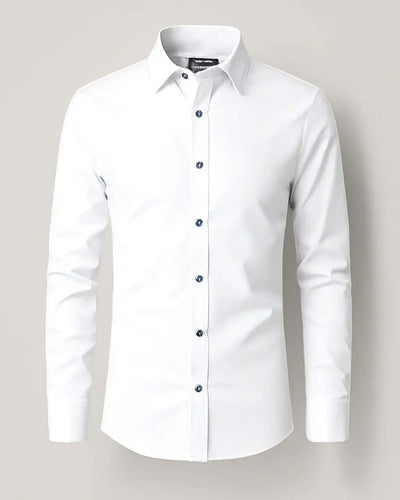 Polyester Stretch Shirt with Button Closure