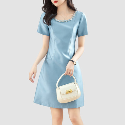 MV French Twill Silk Slim Dress