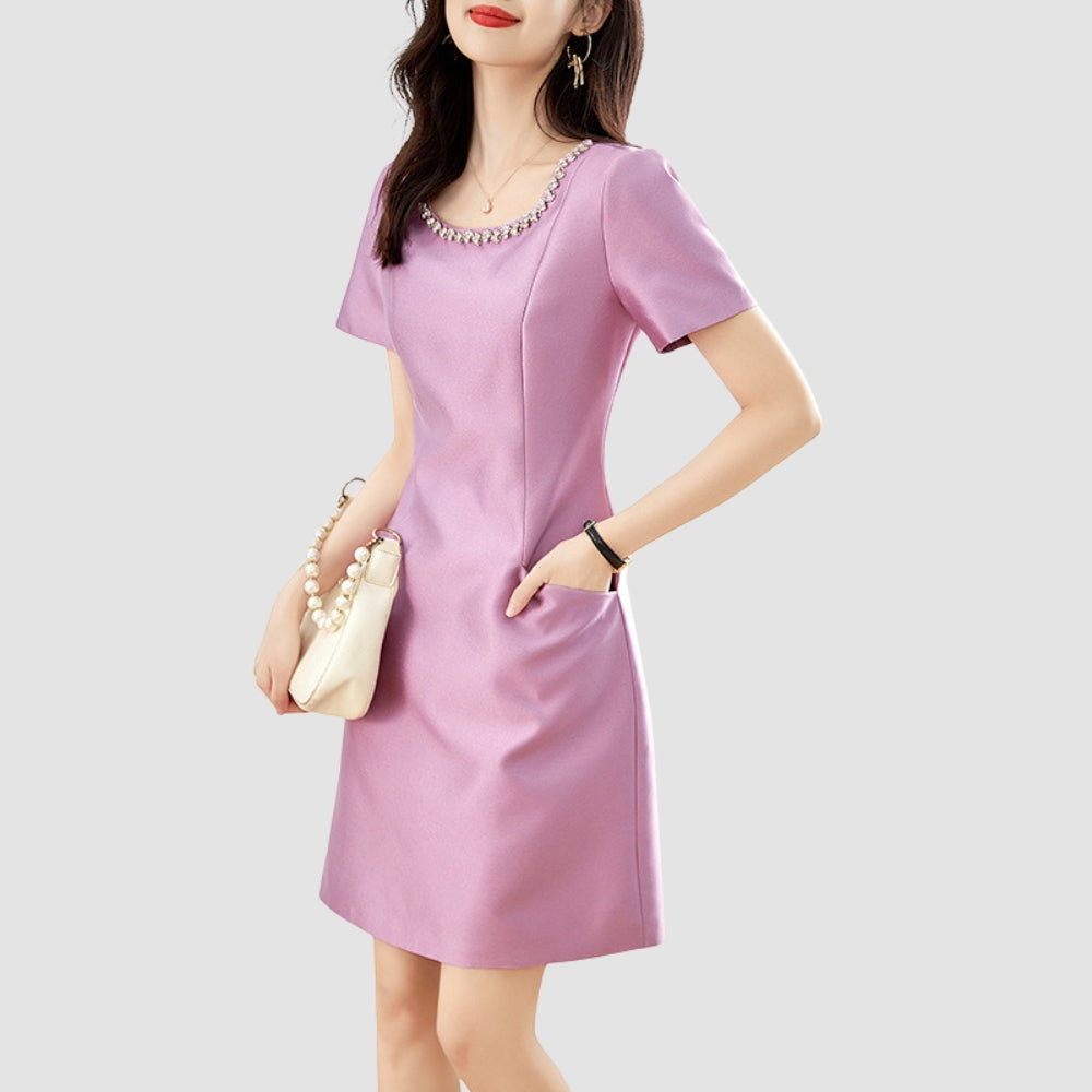 MV French Twill Silk Slim Dress