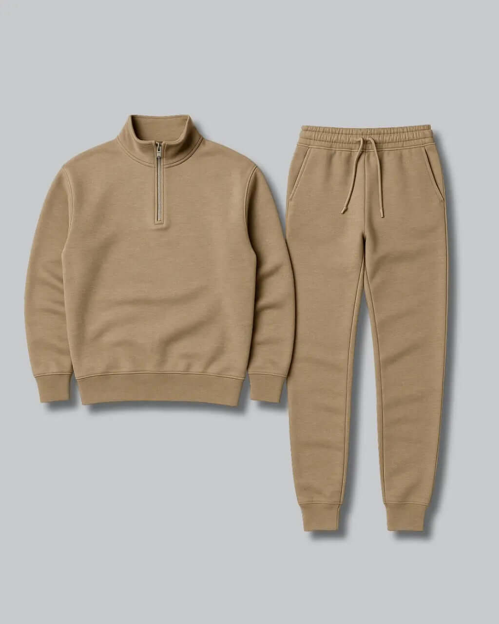 Cotton Tracksuit with Half-Zip Sweater