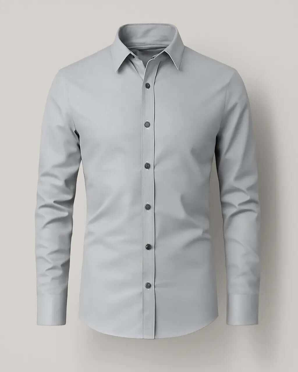 Polyester Stretch Shirt with Button Closure