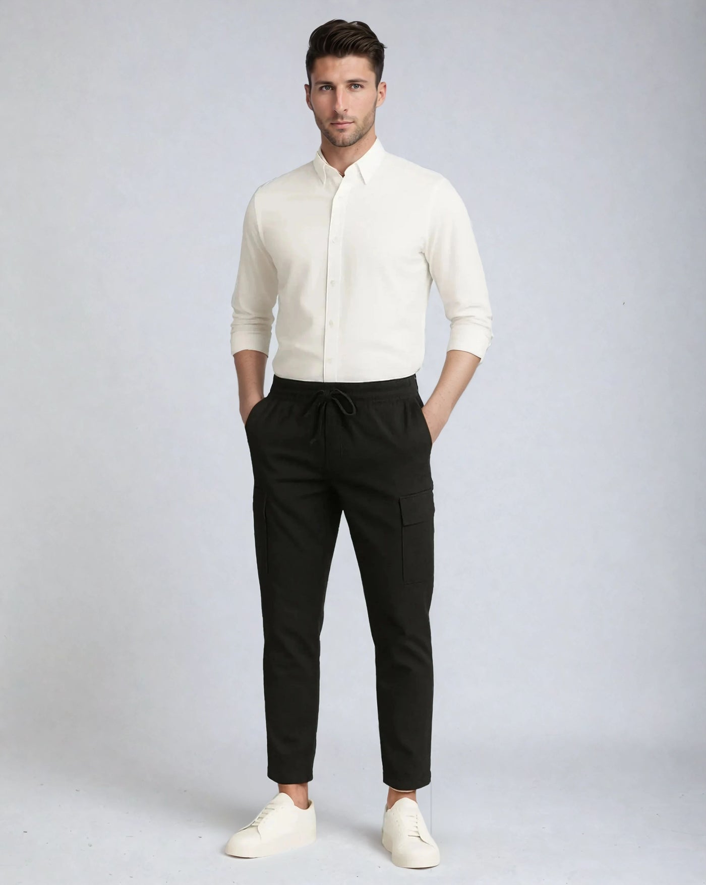 Cotton Cargo Pants with Functional Pockets