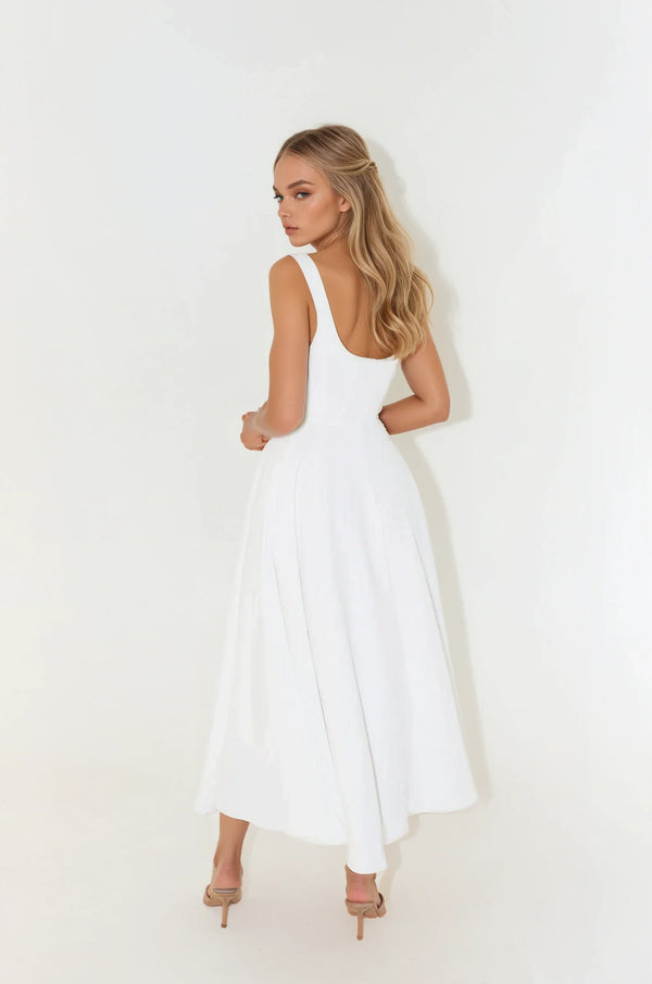 Mina | Midi Dress with Fitted Straps