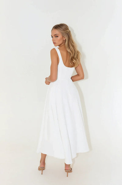 Mina | Midi Dress with Fitted Straps