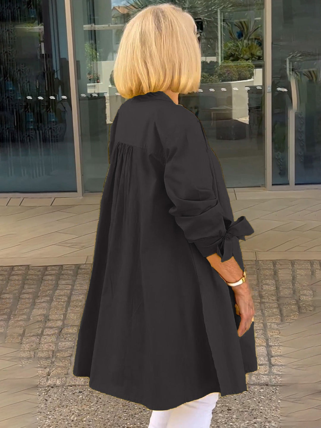 Lightweight Longline Coat with Flowing Elegant Fit