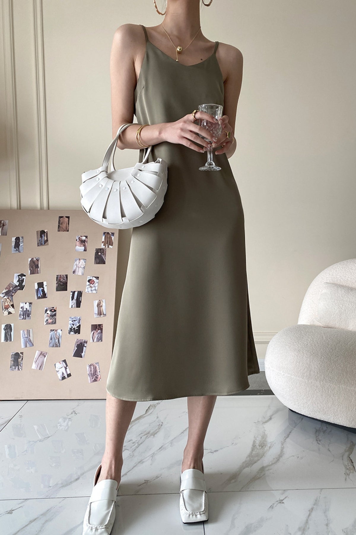 MV High-End Satin Suspender Dress