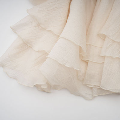 Zéphyrine floral-appliqué tiered mini dress in Neutrals